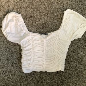 white detailed crop top